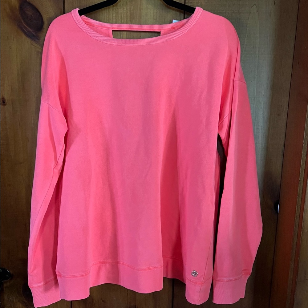 Lilly Pulitzer Biscaya Pullover featured in Cayenne Coral